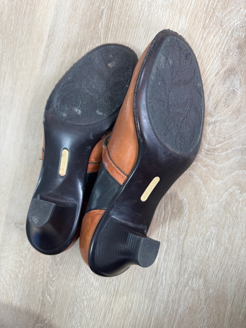Softspots Two-Tone Mary Jane Heels in Brown and Black - Picture 4 of 6